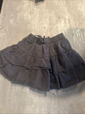 Zara Dark Charcoal Tiered Ruffle Skort